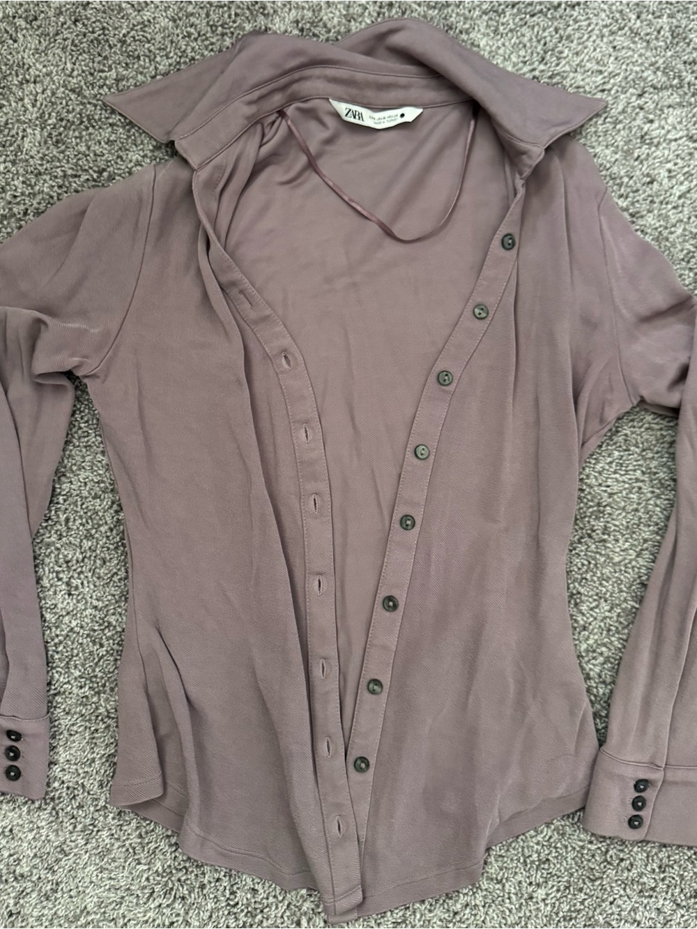 Zara Mauve Button-Down Shirt